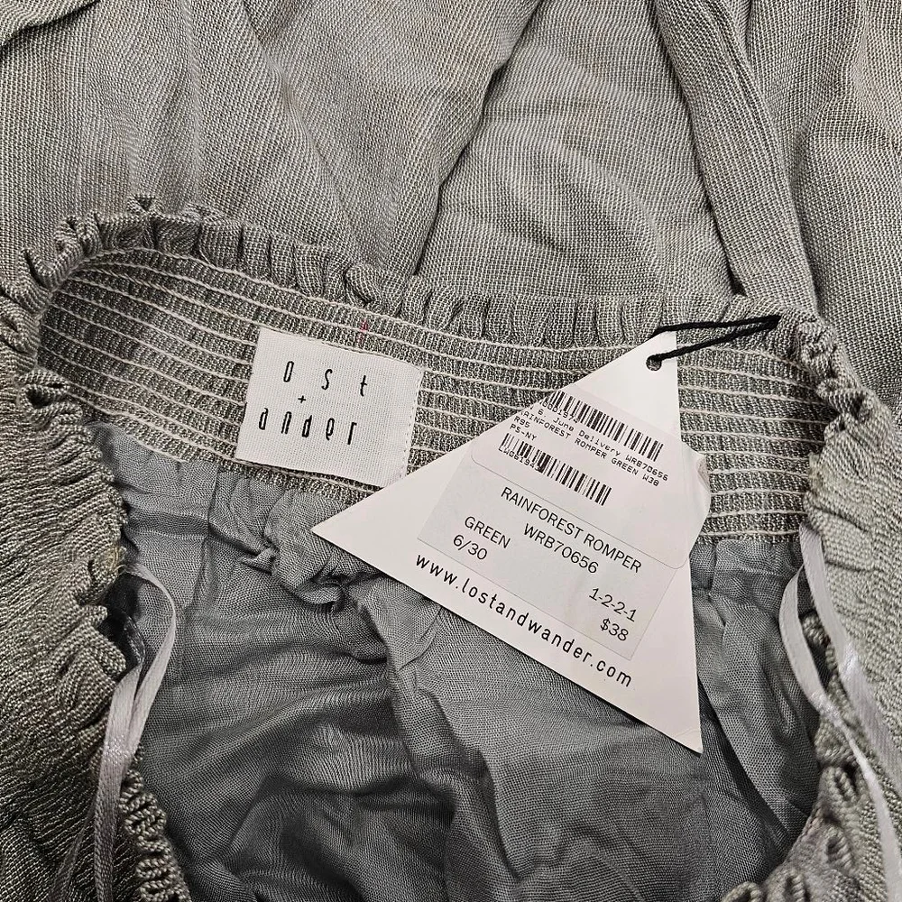 Lost + Wander Rainforest Tube Strapless Romper Size S Green